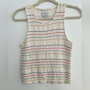 Madewell Cream Striped Tank Top